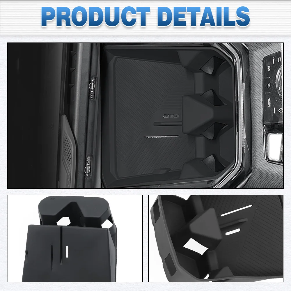 Wireless Charging Pad And Cup Holder Insert Front Center Console for BMW X3 2025 Black Silica Gel