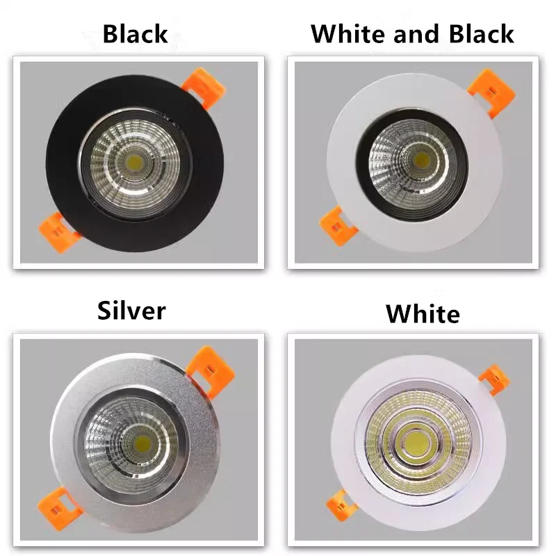 Dimmable Embedded LED Downlights 5W7W/9W12W15W/18W20W COB Ceiling Lights Spotlights Angle Adjustable AC90-260V CRI90 For Home