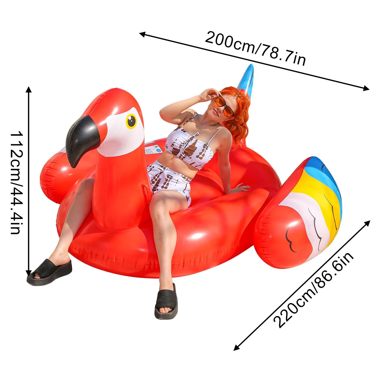 1PC Giant Parrot-Shaped Inflatable Water Ride-On, Ideal for Adult Summer Water Recreation and Relaxation