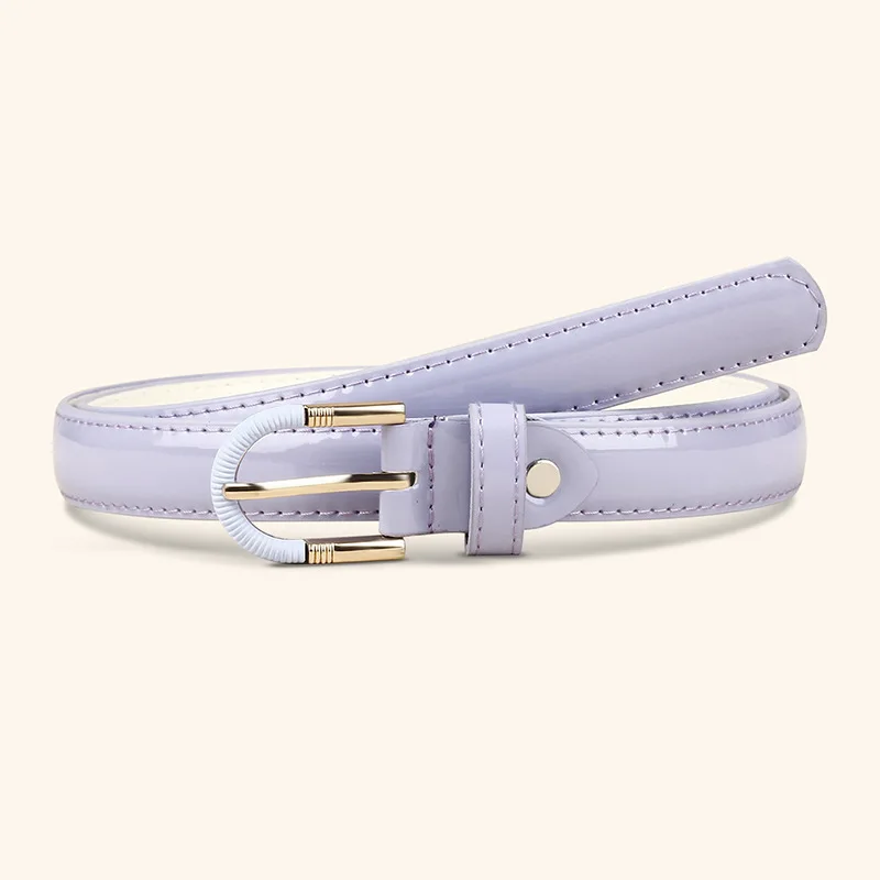 Purple Pu Leather Belts for Women Fashion Jeans Classic Retro Simple Round Buckle Female Dress Sword Goth Luxury Punk Gothic