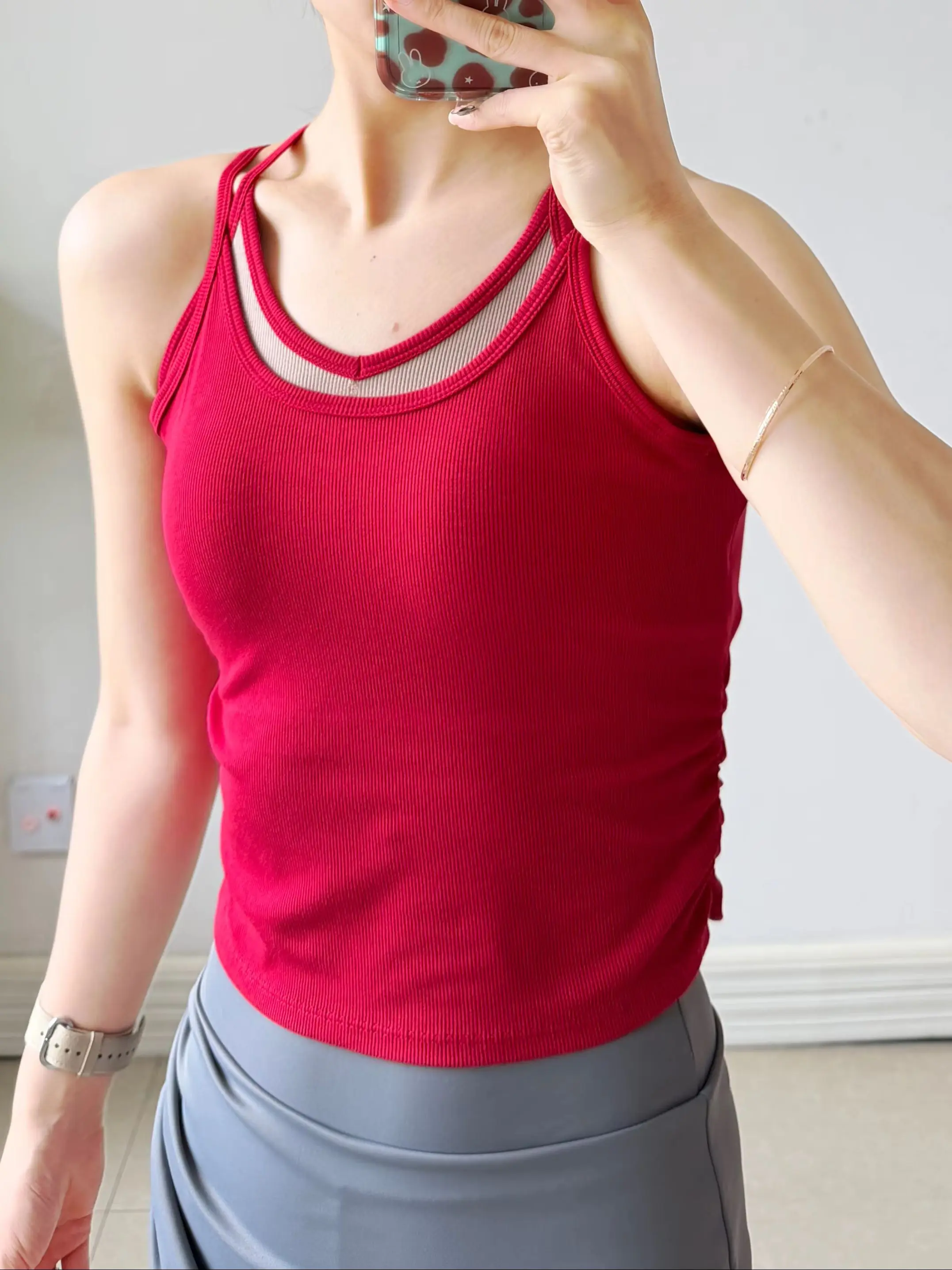 Damen Yoga-Top Stoßfester Sport-BH mit Brustpolstern, Trägerloses Yoga-Oberteil, Oberbekleidung zum Laufen, Trainings- und Fitness-Top – Detail 18