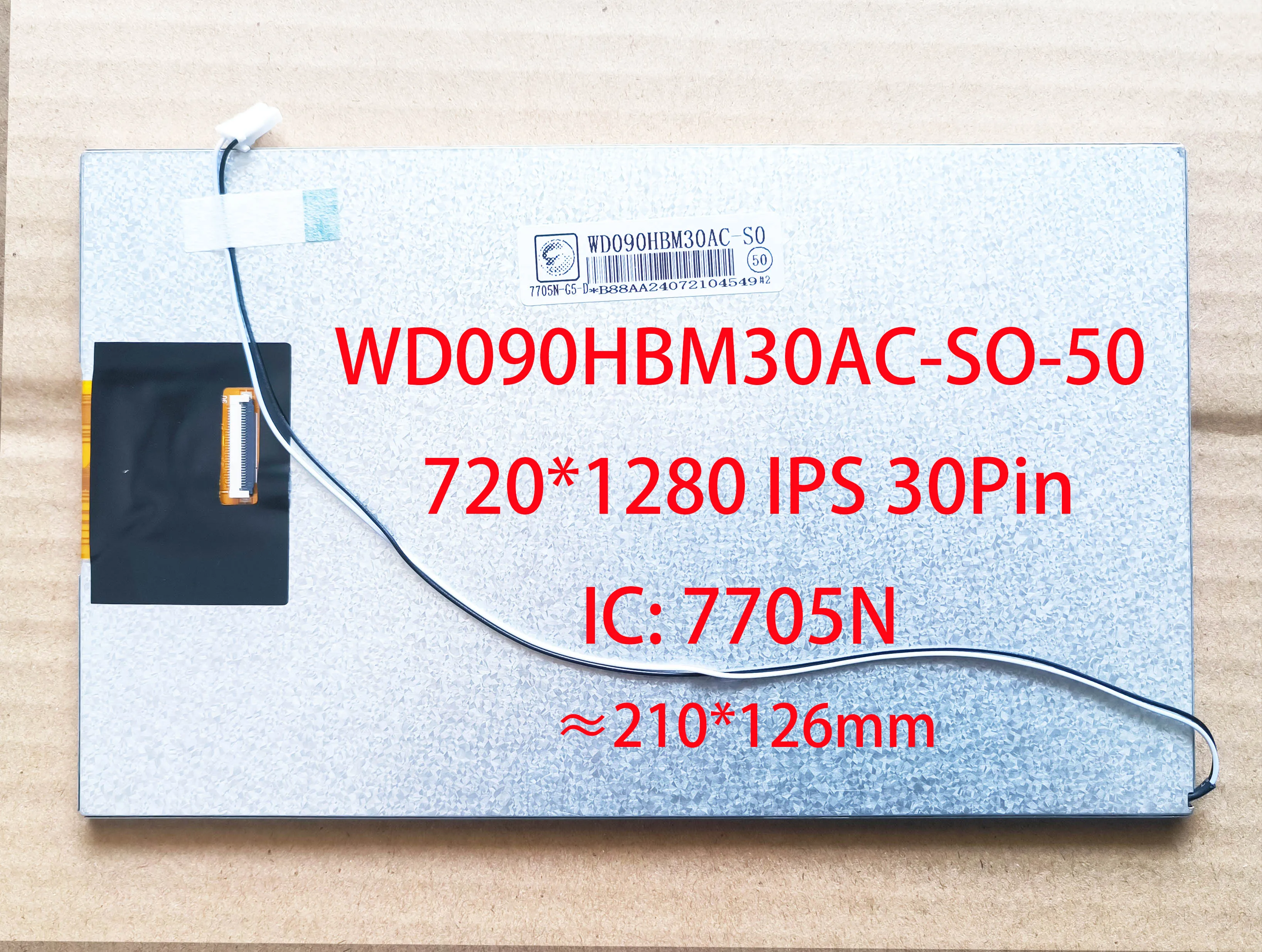 

9-дюймовый IPS-экран ЖК-дисплея WD090HBM30AC-SO-50 IC-7705N 30pin 210*126 мм 720*1280 для радио