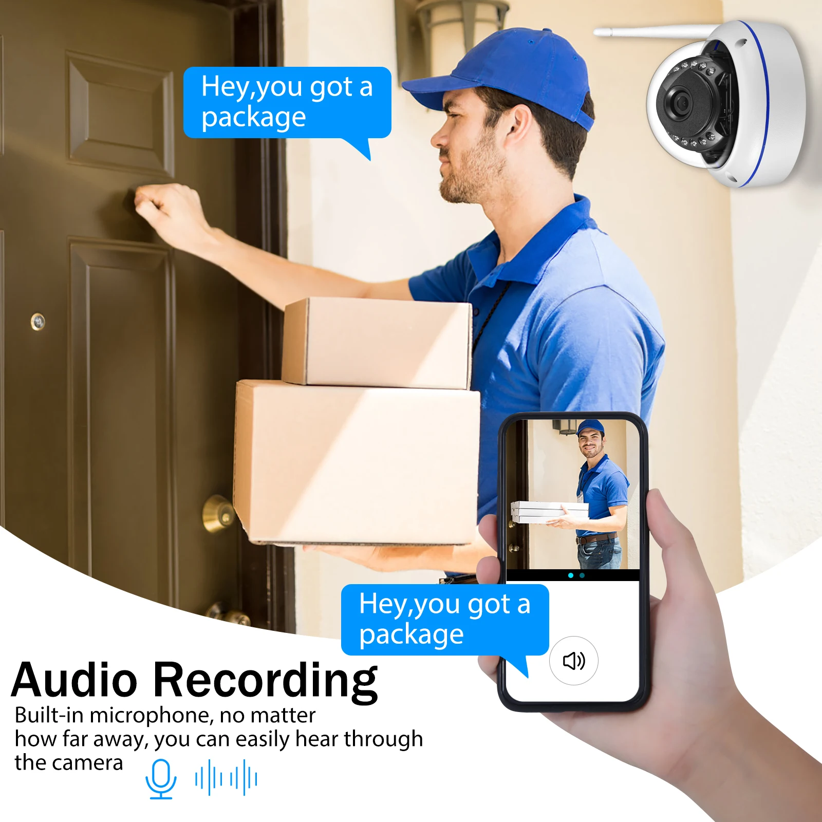 Gadinan Face Detection Wireless CCTV System NVR 3MP WiFi Camera Kit Audio Outdoor Security IP Cameras Video Surveillance Set