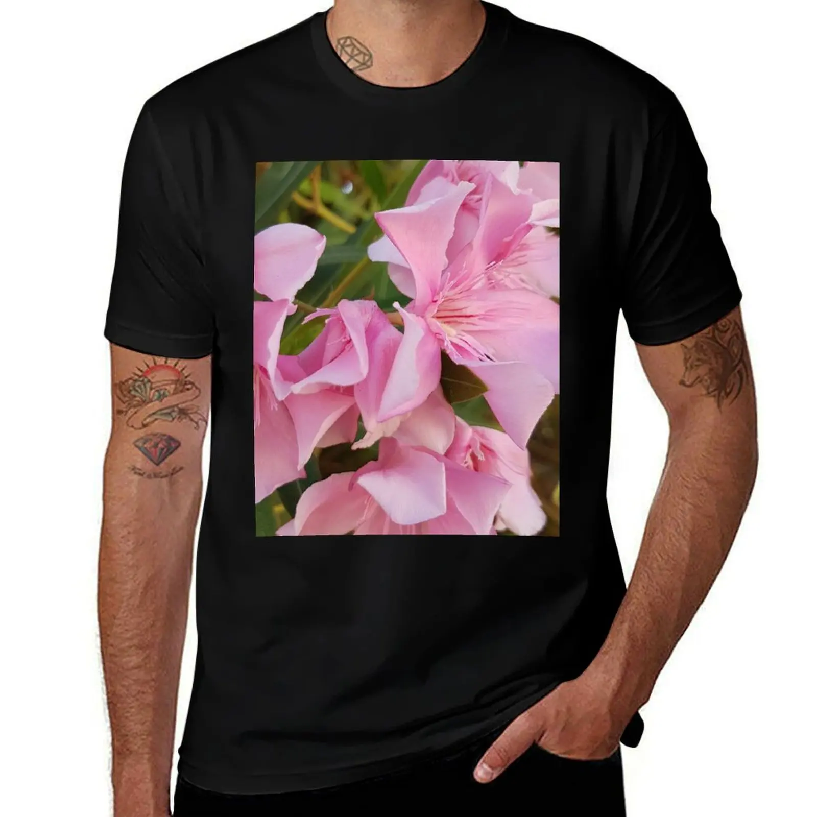 Colours of Crete 42 - pink flowers T-Shirt graphic t shirts sublime plain sweat men clothing