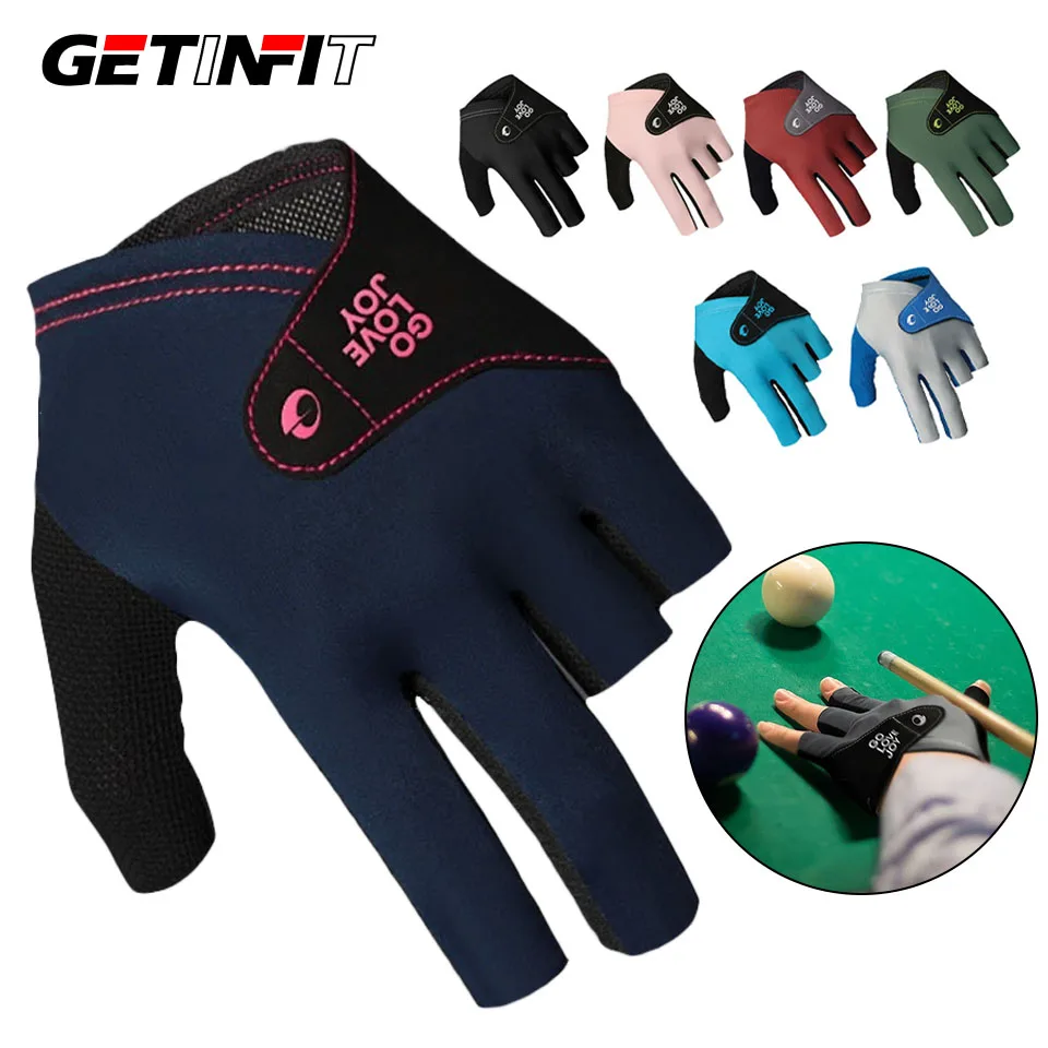 

GETINFIT 1 шт. Профессиональная перчатка для снукера и бильярда, 3-пальцевая, высокоэластичная, компрессионная, противоскользящая, комфортная посадка, из прочной ткани, унисекс