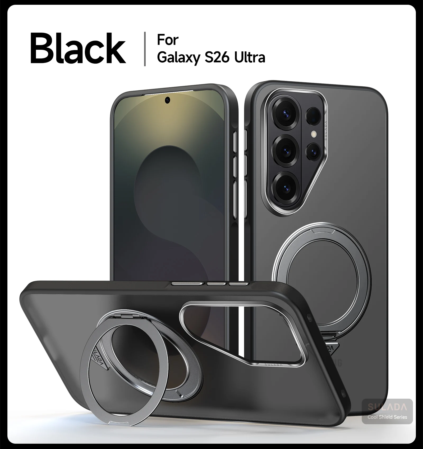 

Phone Case For Samsung Galaxy S26 Ultra Plus Luxury Magnetic 360° Rotating Stand Leather Cover Shockproof Bumper Funda