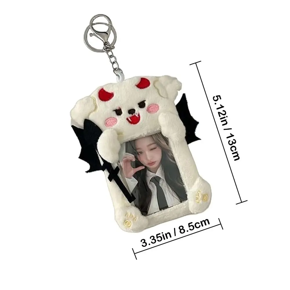 Fashion Devil/Angel Photocard Case Cartoon Photo Card Holder Multifunctional Bag Keychain GIft