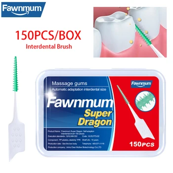 Fawnmum 20/150 pièces brosse à dents interdentaire en Silicone cure-dents dentaires brosse entre les dents cure-dents avec fil outil de soins bucco-dentaires