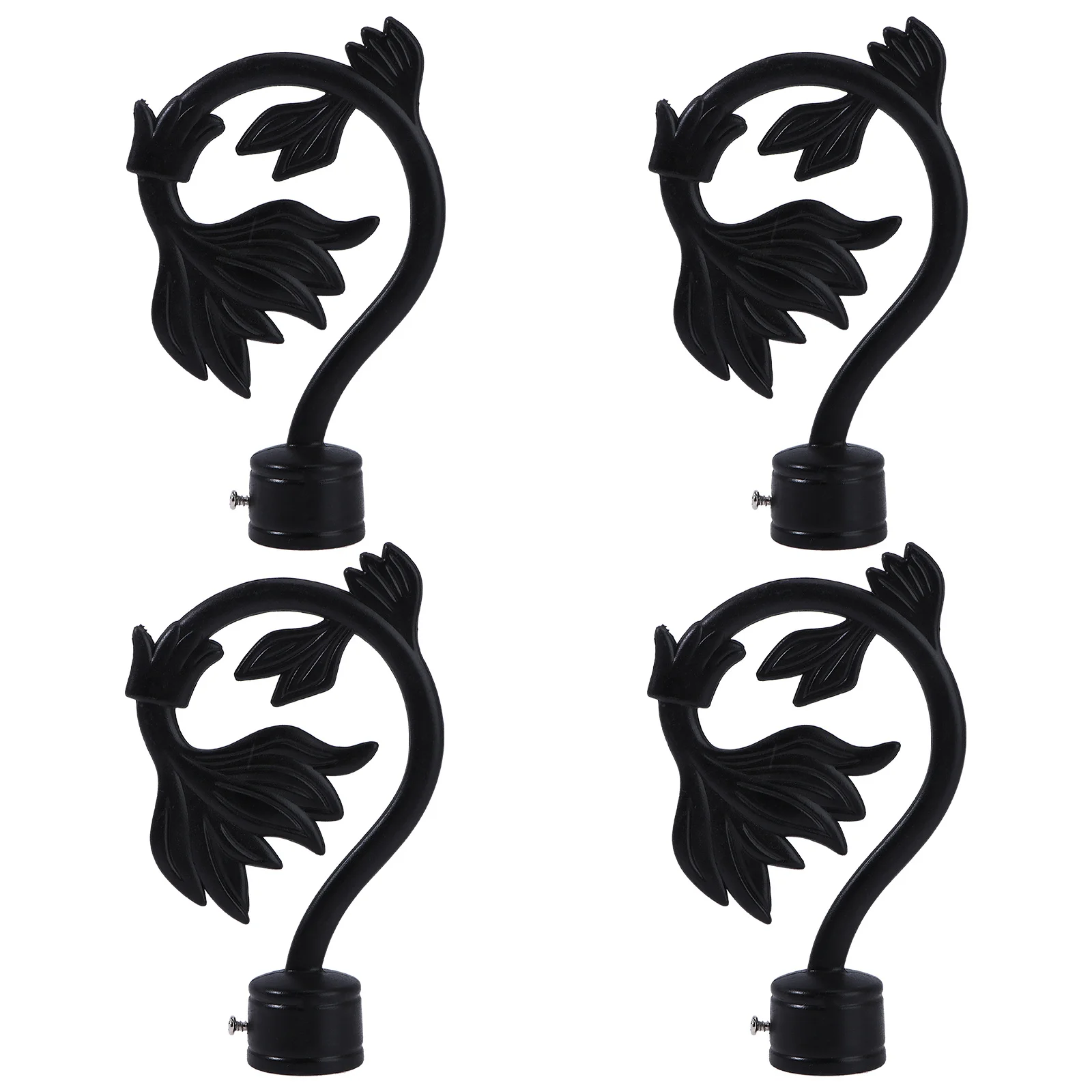 

4Pcs Curtain Accessories Premium ABS Material Easy Install Decorative Roman Rod End for Home Decoration Black Decorative Head