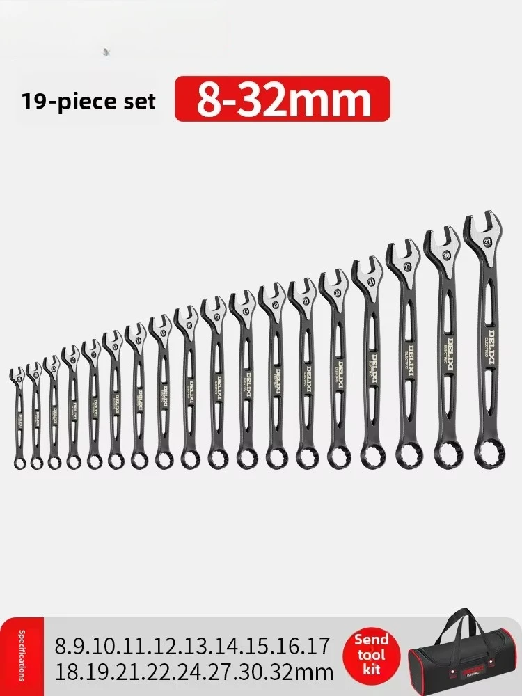 Open Plum Blossom Wrench Industrial Grade Manual Full Set Double Head Plum Open Wrench Rugged and Durable Wrench Set