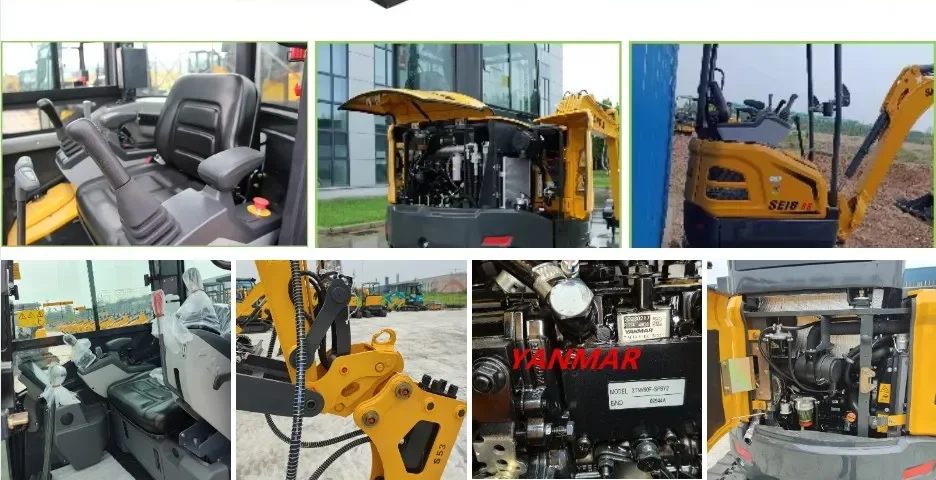 Engine Hydraulic Mini Excavator Crawler Minibagger Excavator China 1.8 Ton 1800kg Die sel Engine Red Mini 1ton excavator