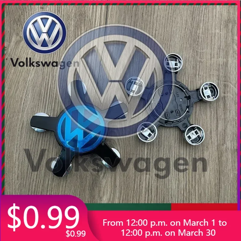 

For VW Volkswagen Car Sticker 4PCS 135mm 4F0601165N 8R0601165 Wheel Center Cap Car Hub Cap Fit Five claws logo For VW Volks