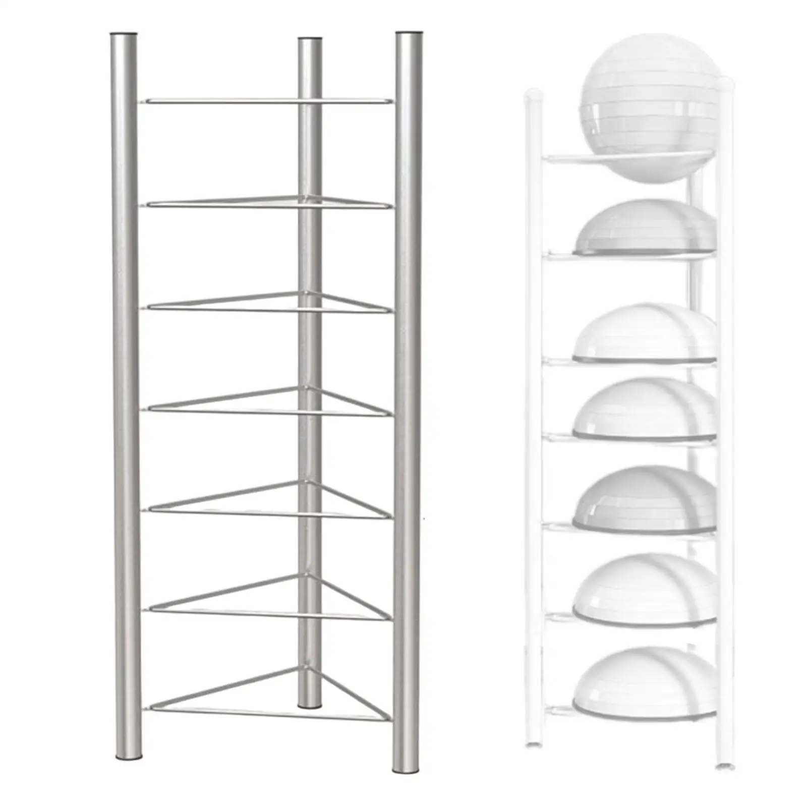 

Exercise Ball Holder, 7 Tier Organizer Standing Multipurpose Stability Ball Holder, for Half Exercise Ball Studios
