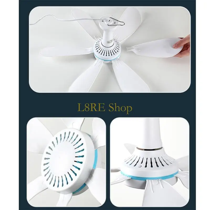 L8RE 42.5cm 직경 220V 10W 침실 기숙사 주택을위한 팬 미니 천장 선풍