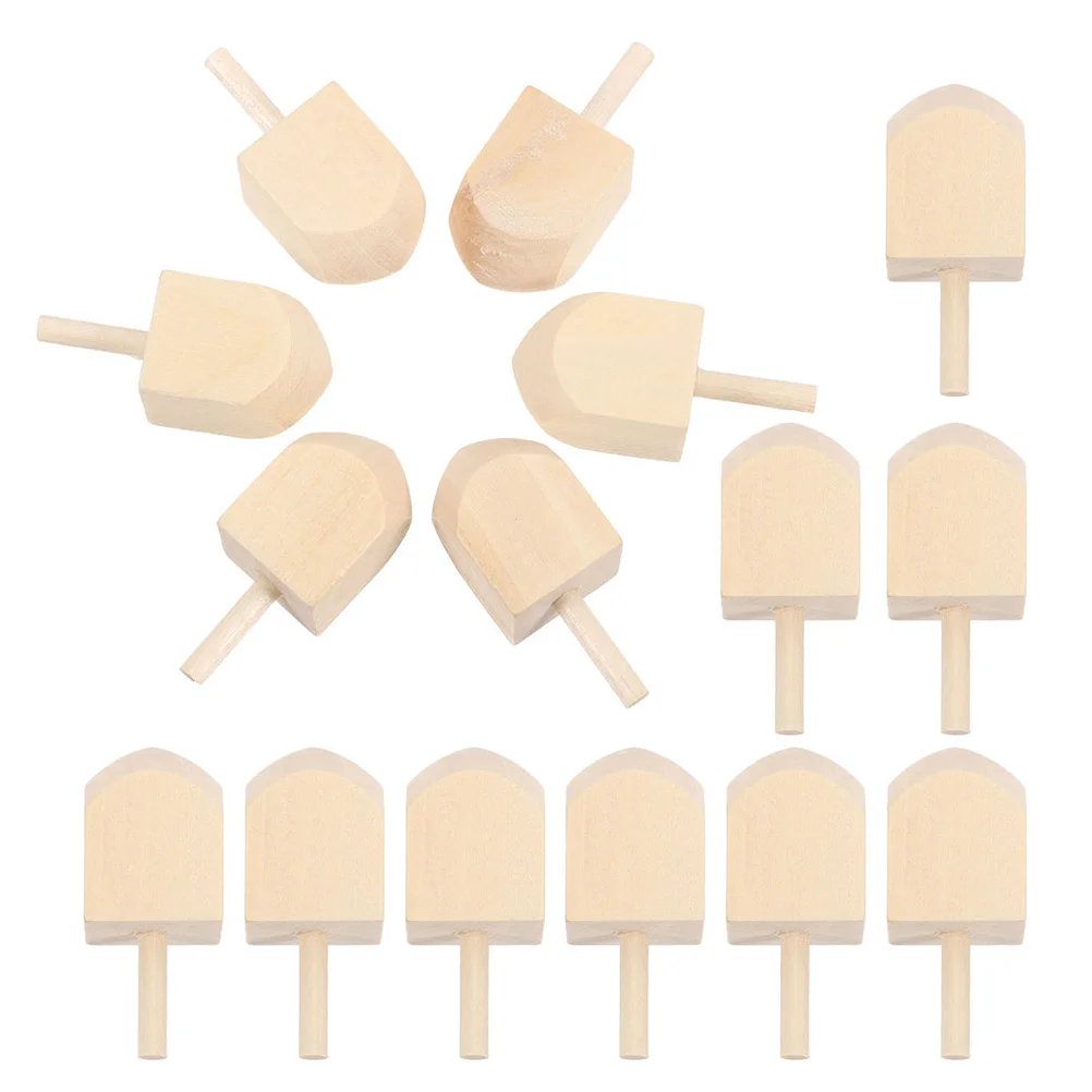 

15Pcs Wooden Dreidels Blank DIY Unfinished Spinning Tops Hanukkah Party Games Decorations 4.15cm Hand Paint Craft