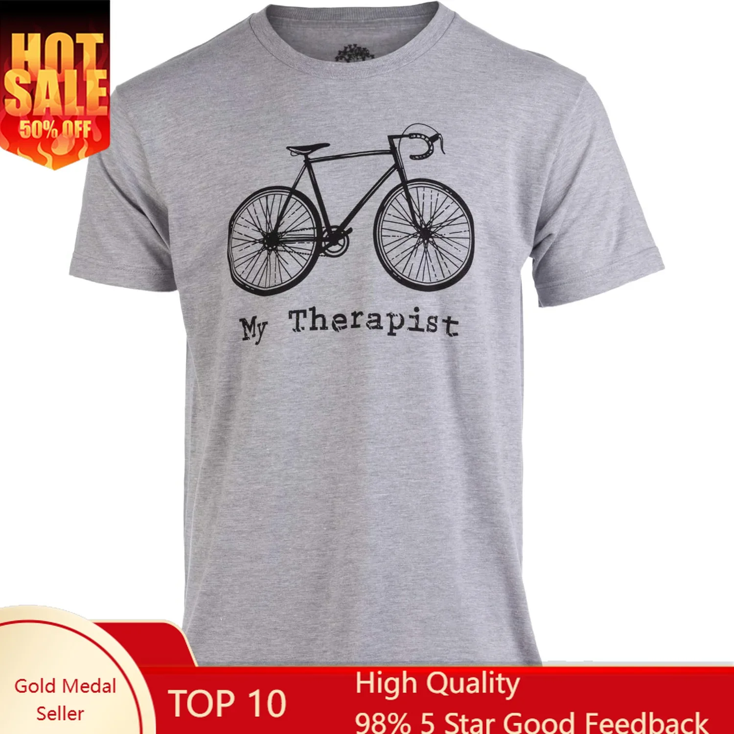 

My Therapist (Bicycle) | Funny Bike Riding Rider Cycling Cyclist Man T-Shirt