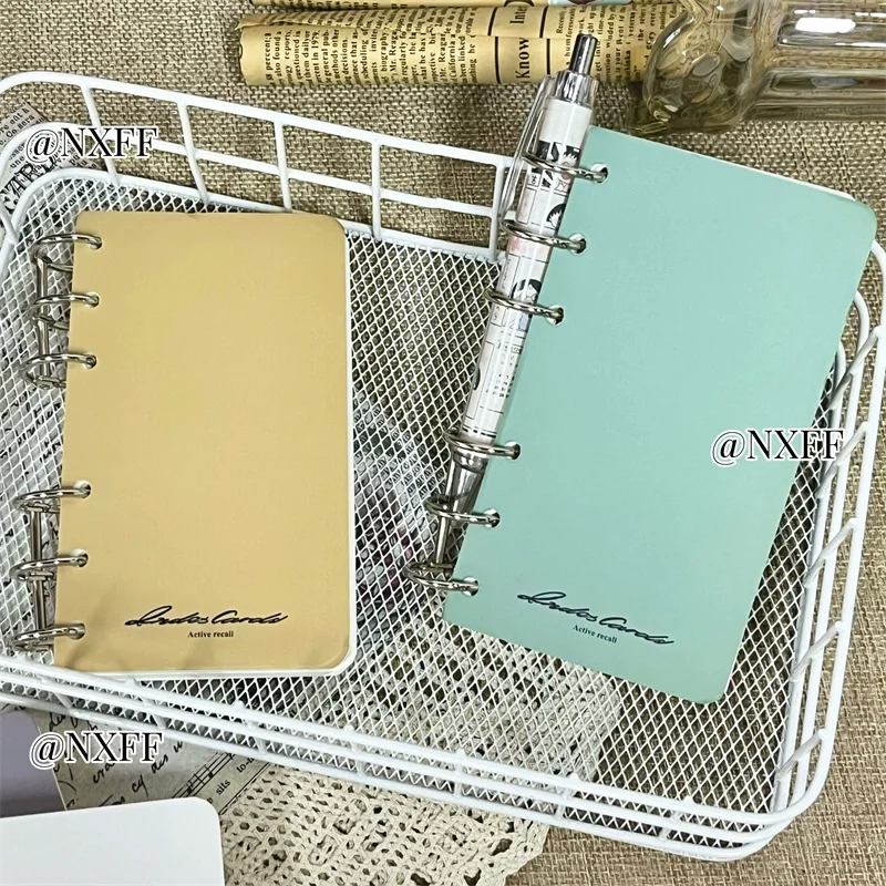 A7 Retro Loose-Leaf Notebooks With 150 Blank Pages Mini Cute Learning Notepad Color Cover Solid Binder Planners Student Supplies