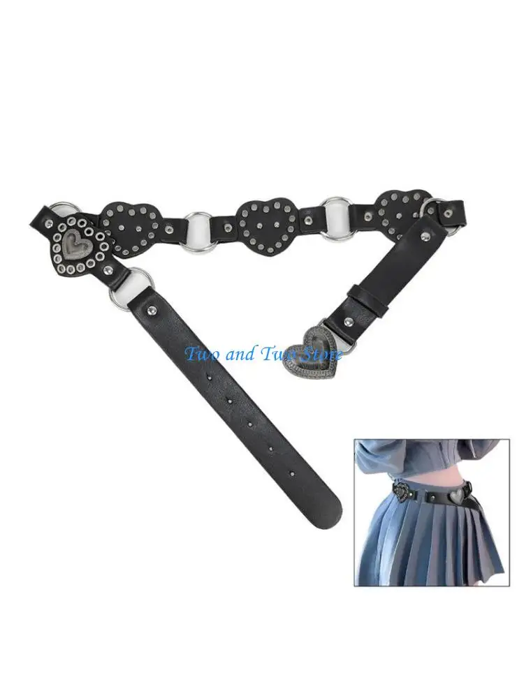 

HX6F Women Waist Chain Carvings Waist Chain Belly Chain For Dress Heart Charm