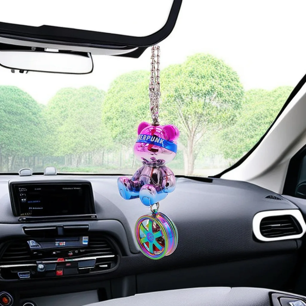 Cartoon Bear Car Hanger Auto Hanger Car Ornaments Hanger Heavy Industry Decoration Accessories Rearview Mirror Decoration