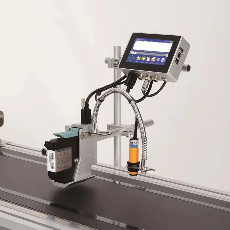 Industrial Automatic Online Inkjet Printer, Batch Lot Number & Expiry Date Coding Machine for Packaging Materials