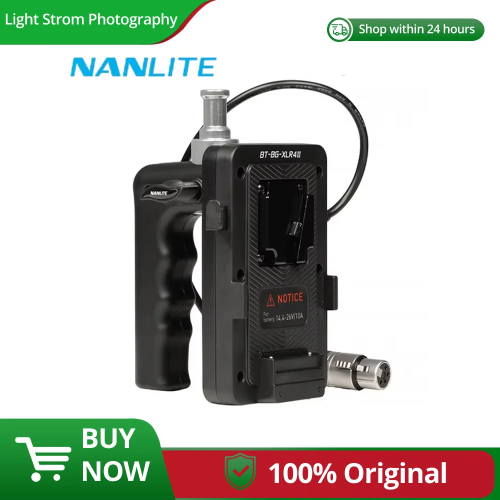 

Nanlite BT-BG-XLR4 II V-Mount Battery Grip for Forza 150 Forza 150B FC-120B Support Handheld or Mounted on the Light Stand