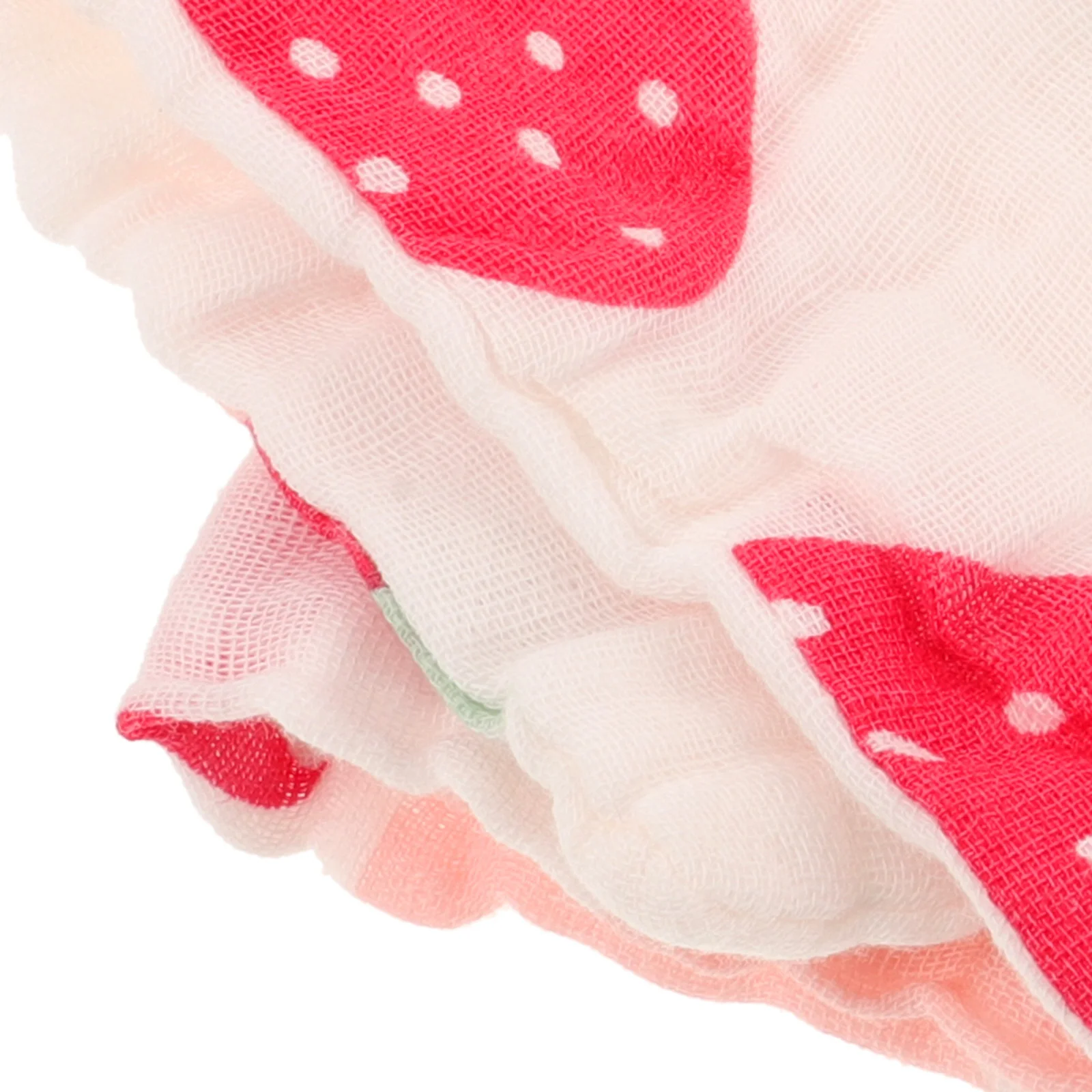 イチゴ柄モスリンベビー6重ガーゼタオル30x30cm柔らか吸収性ベビーよだれかけバンダナ型よだれかけ歯固め用イチゴ柄ブランケット