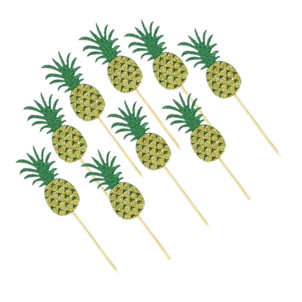 

16PCS Pineapple Topper Fruit Picks Birthday Party Cake Topper Party Decoration Cupcake Dessert Martini Hawaiian