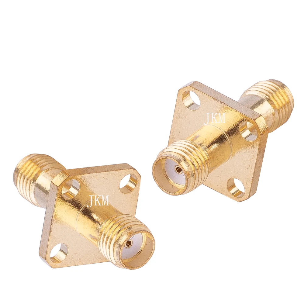 1PCS SMA Female To SMA Connector RF Coaxial 4 Hole Flange Socket Bulkhead Panel Mount Adapter