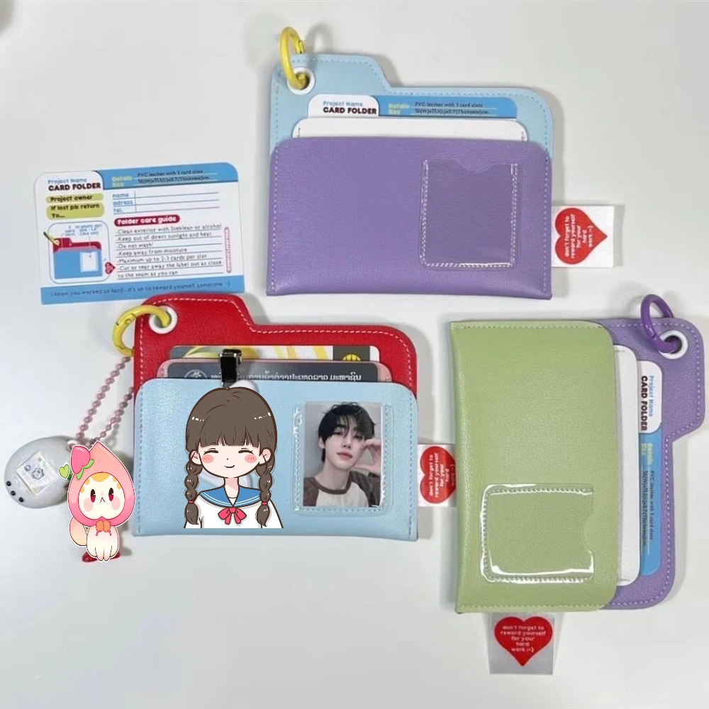 

Fashion PU Leather Card Holder Lightweight Multi-card Holders Card Bag Ultra-thin Candy Color Credit ID Card Wallet Women Men