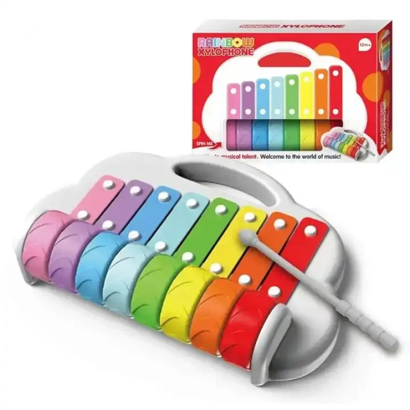 Wholesale Musical Carrying Metallophone Toys 2 in 1 Hand Knocks Xylophone Musical Toys for Kids