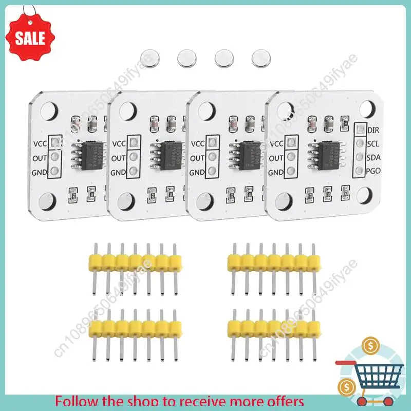 Y67A-4 Buah AS5600 Modul Sensor Pengukuran Sudut Induksi Magnetik Encoder Magnetik 12Bit Presisi Tinggi