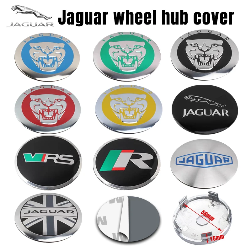 4Pcs Car Wheel Center Hub Caps Badge Rim Center Caps for Jaguar S-Type F-PACE F-Type XF XJ-S XJ-6 X-Type XK8 XK XFR Accessories