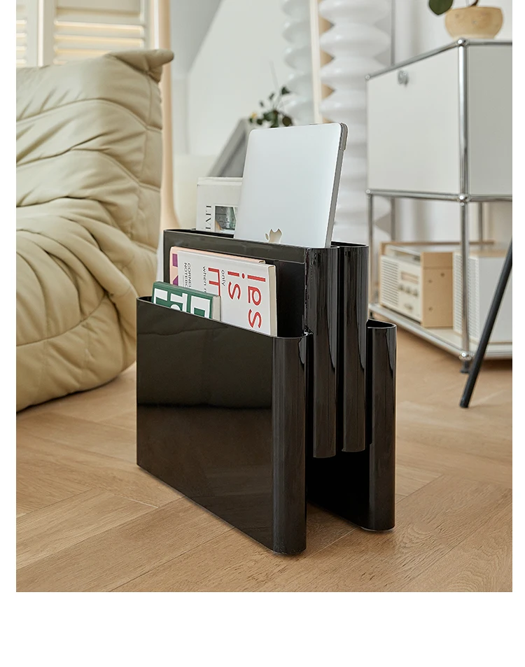 Nordic Storage Holder Stand Magazine Rack ABS Plastic PC Clear Vintage Four Pockets for Living Room