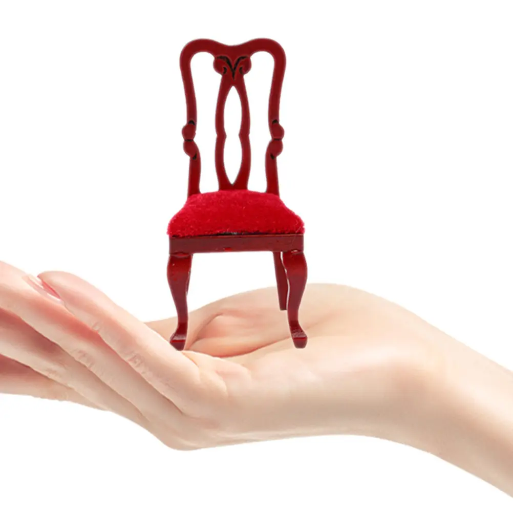 

1 set Miniature Retro Furniture Set Tiny 1 12 Scale Wooden Dollhouse Accessories Vintage Dining Chairs Table Mini Furniture