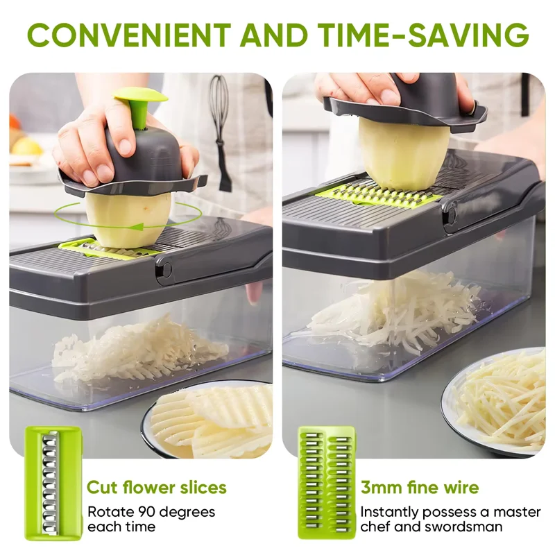 16個入りフルーツ野菜玉ねぎチョッパー スライサー ダイサー - Meal Prep Potatoes のレビューと価格