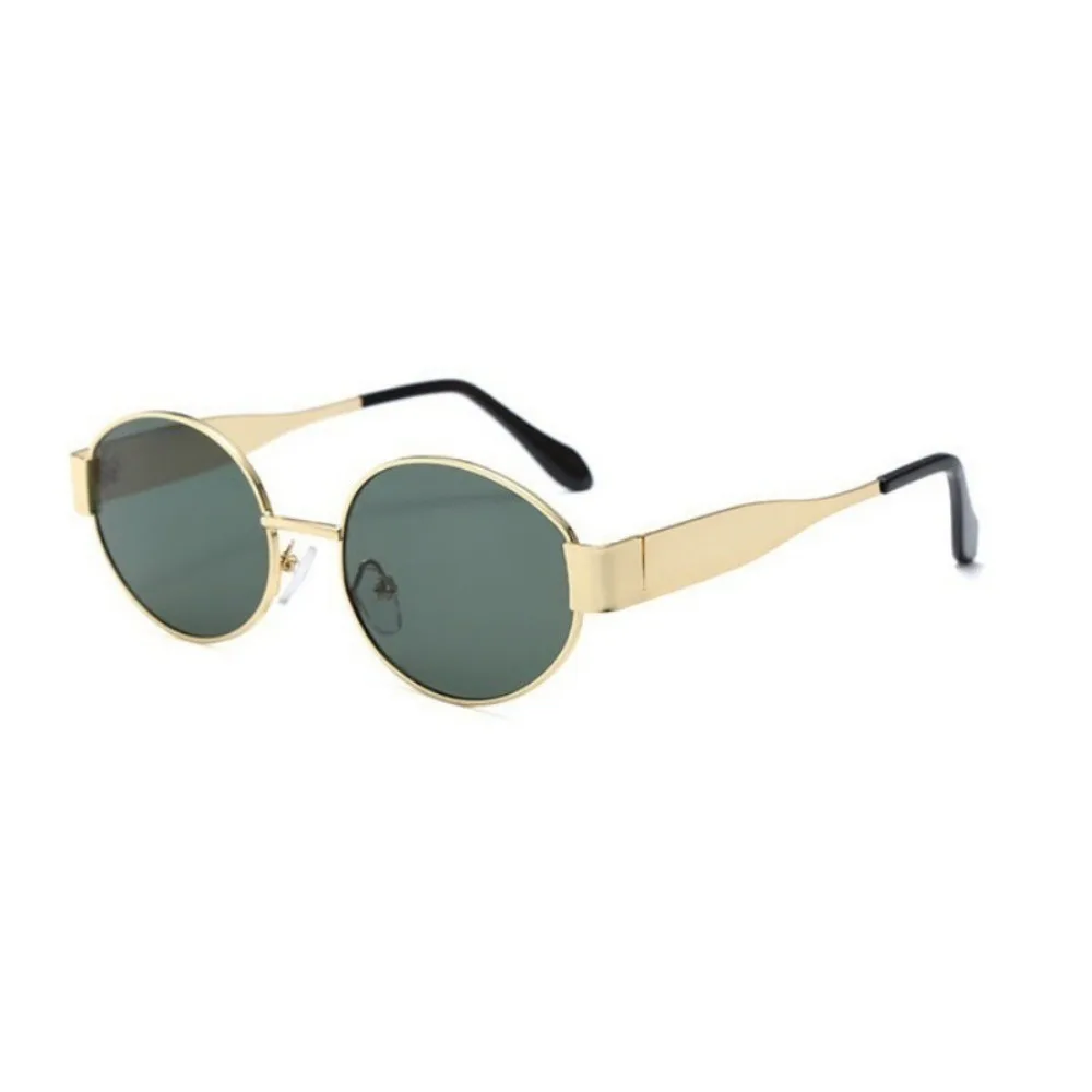 Small Oval Frame Advanced Sunglasses Spicy Girls Street Photo Shades Metal Future Style Eyewear image 4