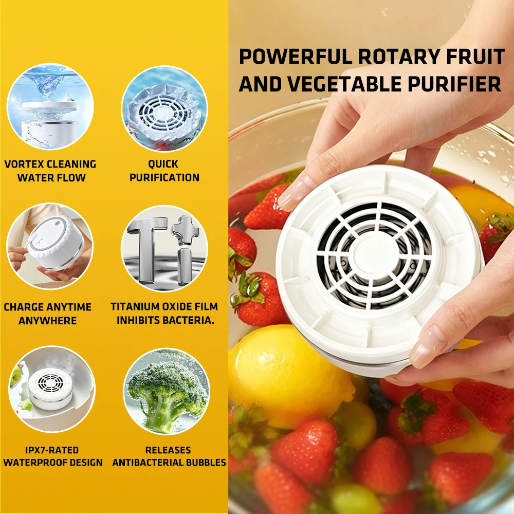 New Model Fruit and Vegetable Washer: Domestic Vegetable Washer with Sterilising Vortex Rinse – Fruit and Vegetable Purifier