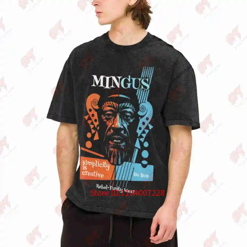 Charlie Mingus Jazz Vintage Vintage Washed Tee Pure Cotton T-Shirt