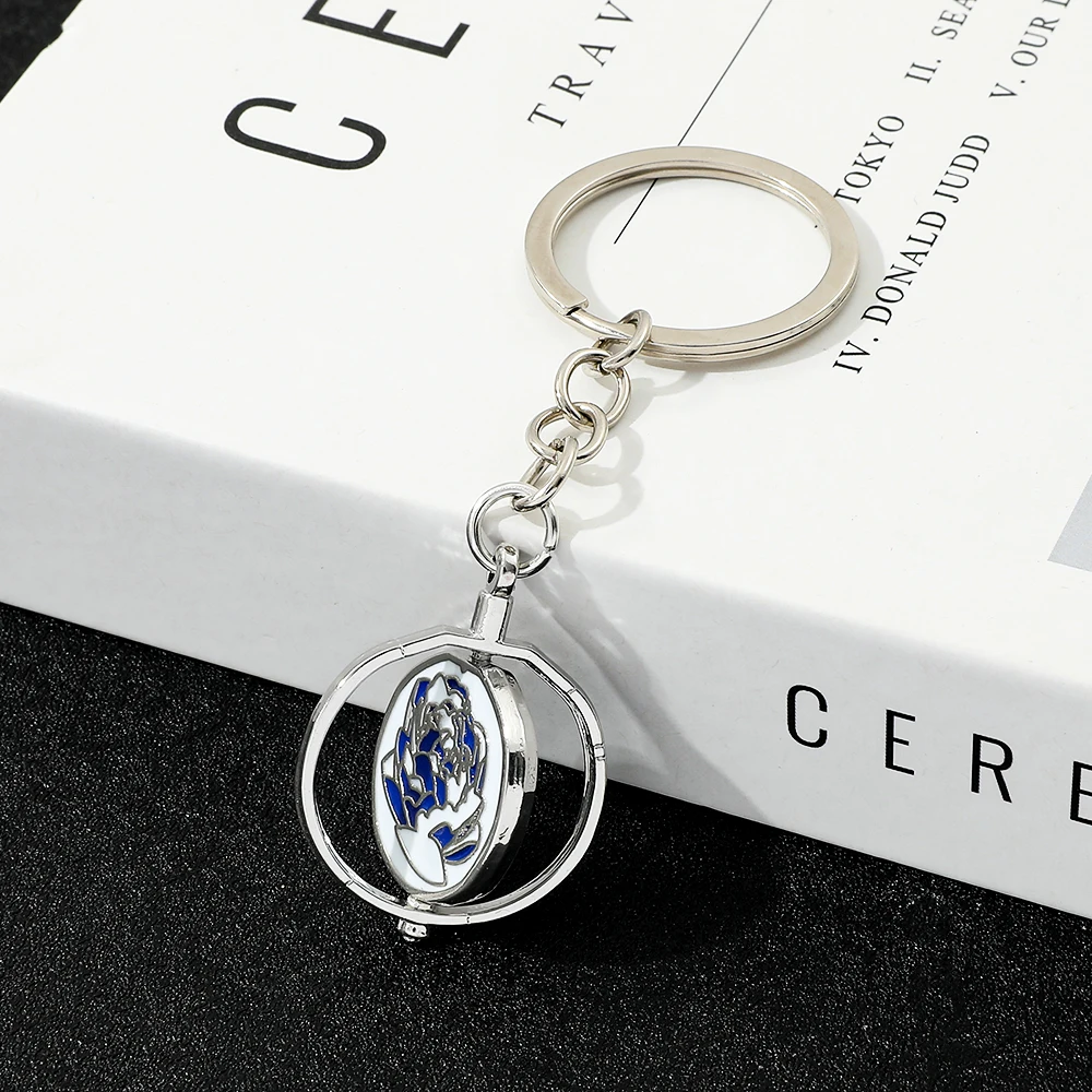 غامض الموسم 2 Jinx الأزرق الوردي كيرينغ تدوير قلادة LOL أنيمي لعبة مجوهرات معدنية موضة هدية لمحبي وجميع