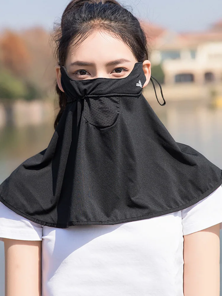 Summer New Traceless Sunscreen Mask Women Facekini Detachable Ice Silk Black Anti-ultraviolet Breathable Thin Cover Face