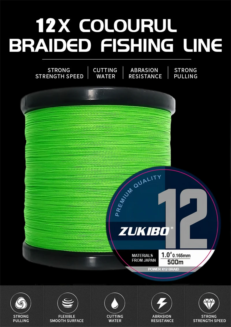 ZUKIBO 3000M 9/12 Strands Saltwater Line PE Braid Fishing Line Multifilament Fishing Wire for CarpFishing Line Pesca mar