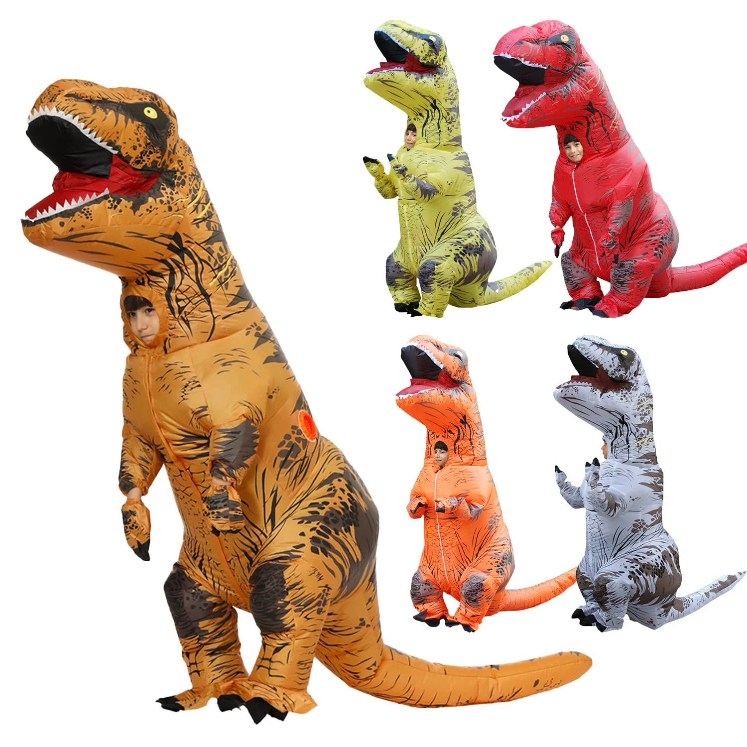 

Adult T-rex Cosplay Costume Kids Standing Dinosaur Role-playing Outfit Apparel for Halloween Christmas Party Canival