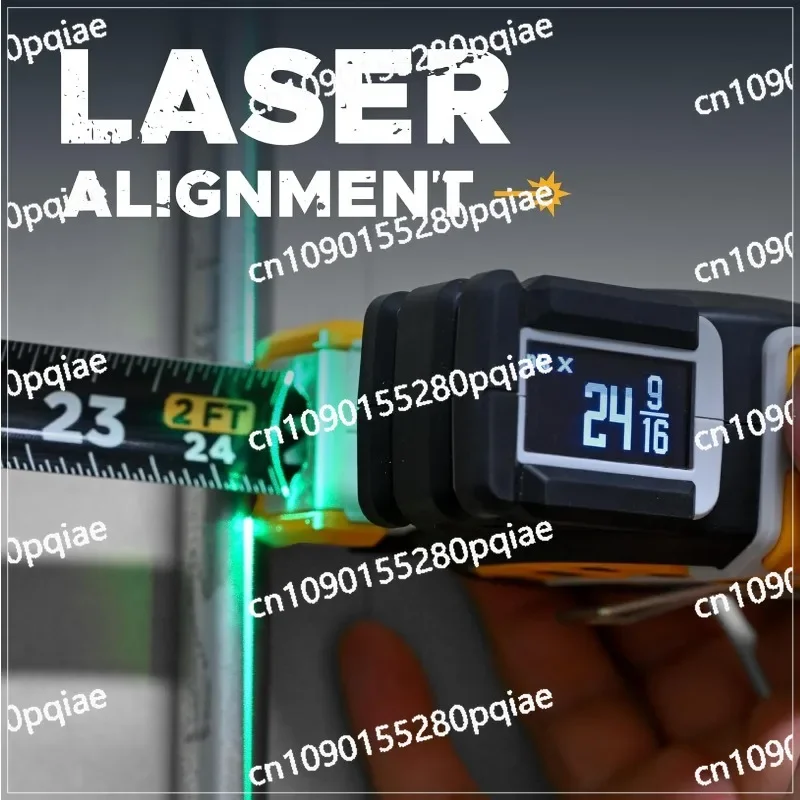 Digital Tape Measure - Professional Accurate Measuring Tool, Green Laser, E-Paper Measuring List, Measurements