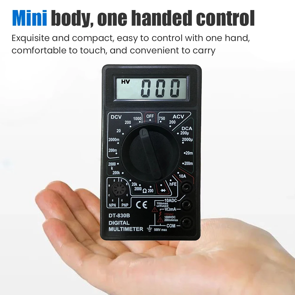 DT-830B Digital Multimeter Handheld Multimeter Voltmeter Electrical Instruments and Meters