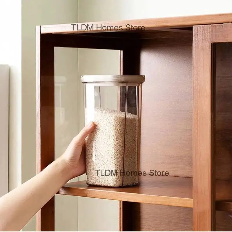 خزائن المطبخ المصنوعة من الخيزران لخزانة المطبخ الصغيرة على الأرض، خزانة تخزين الأطباق المنزلية متعددة الطبقات، خزانة بسيطة #5