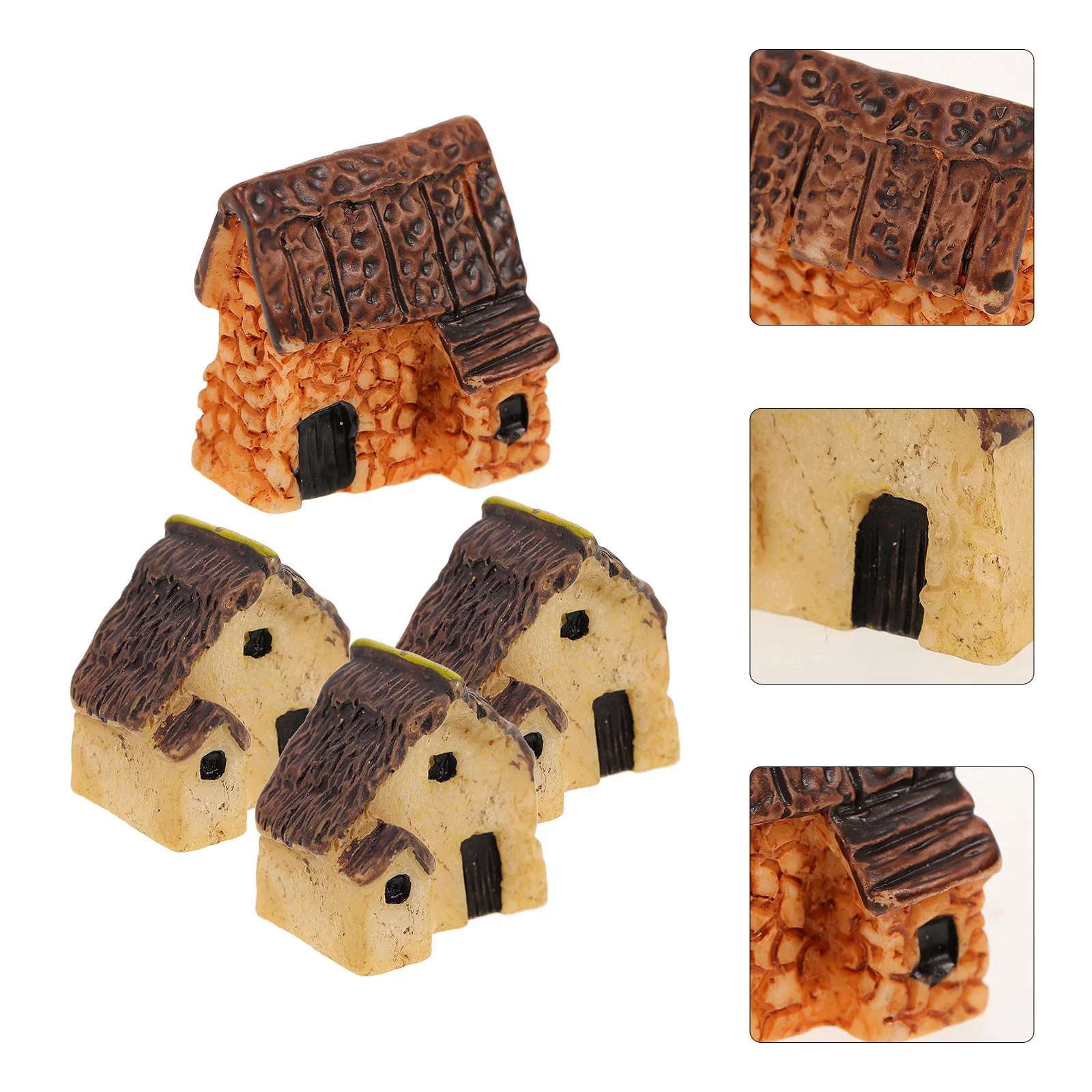 4 PCS Bird House Craft Materials Landscaping Ideas Ornaments Child Mini Garden Decorations