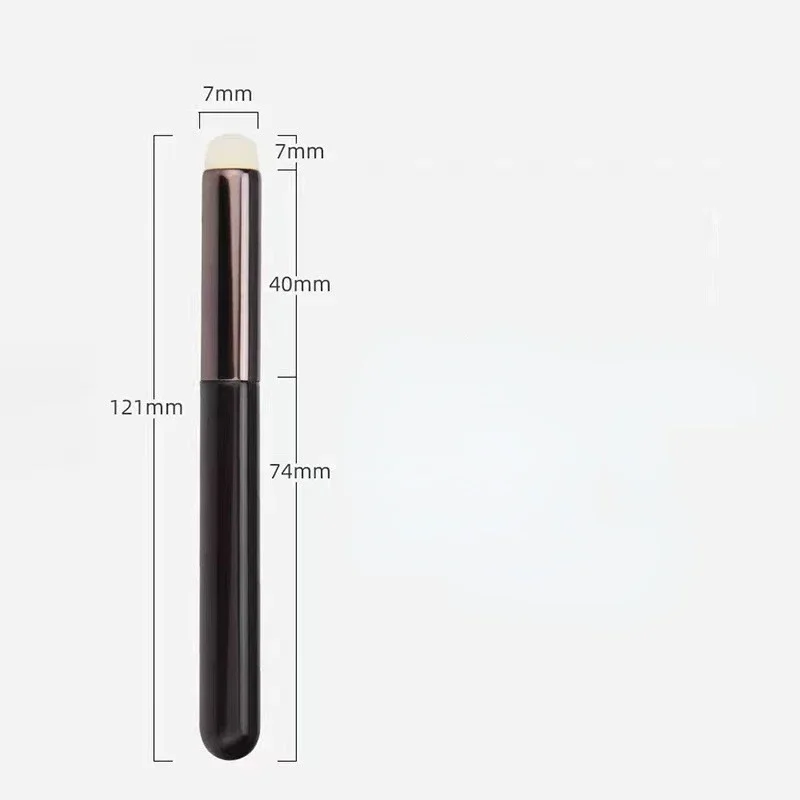 Portable Cosmetic Lipgloss Lipstick Lip Gloss Brush with Protect Cap, Metal Handle