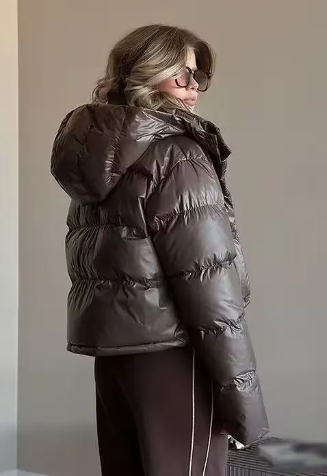 

Casual Faionable Women's Cotton Jaet Autumn Winter New Sle Hand-Filled Cotton Warmth Detachable Hat Cross-Border Sle