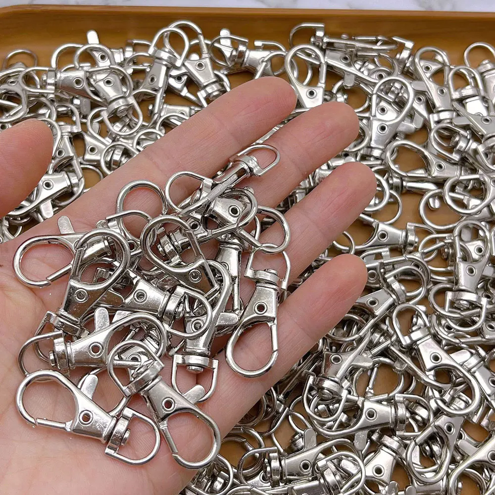 10Pcs Multi-size Alloy Swivel Lobster Clasp Hooks Carabiner Keychain Belt Buckle Accessory For DIY Crafts Jewelry Lanyard Chain view 5