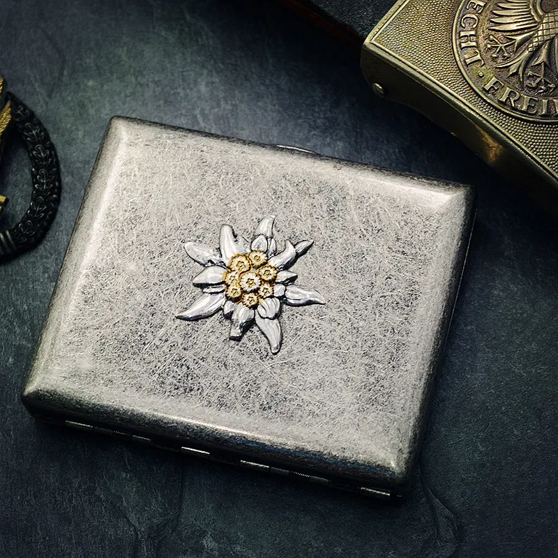 

Edelweiss чистая медь портсигар держатель для 16/20 палочек инкрустация бейдж портативный мужской подарок
